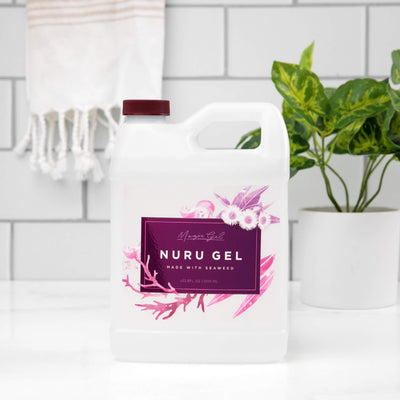 Magic Gel Nuru Massage Gel | Water Based Super Slippery - Stain Fragrance FREE | Made in USA | 33.8 Oz (1 Lt)
