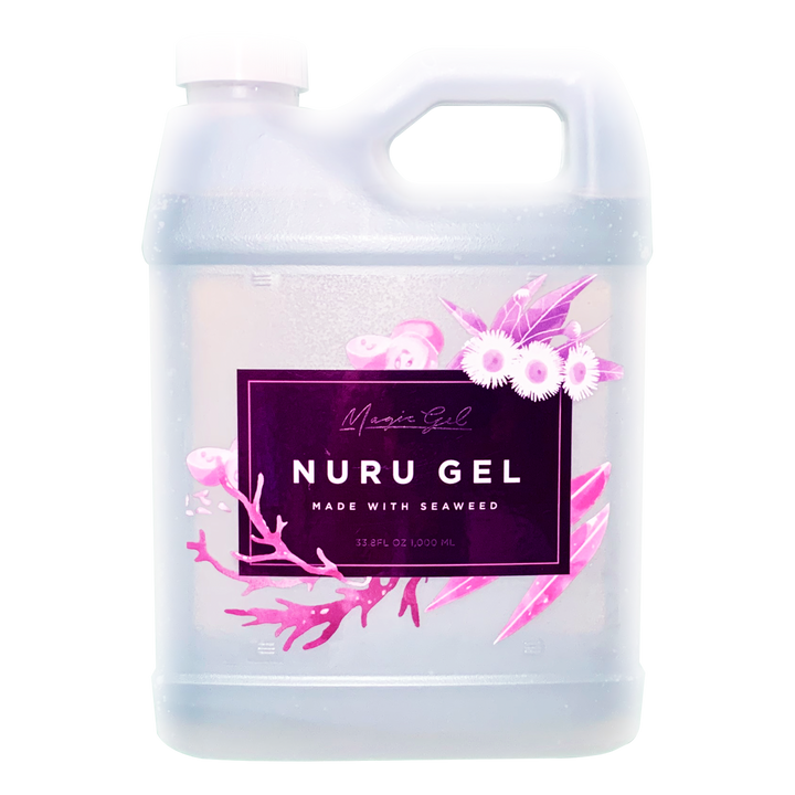Magic Gel Nuru Massage Therapy Gel | Naturally Stain, Flavor and Fragrance Free | Ideal for Massage, Sore Muscles, Dry Skin | 33.8 Oz