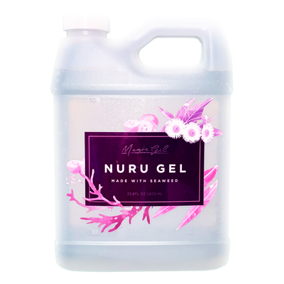 Magic Gel Nuru Massage Gel | Water Based Super Slippery - Stain Fragrance FREE | Made in USA | 33.8 Oz (1 Lt)