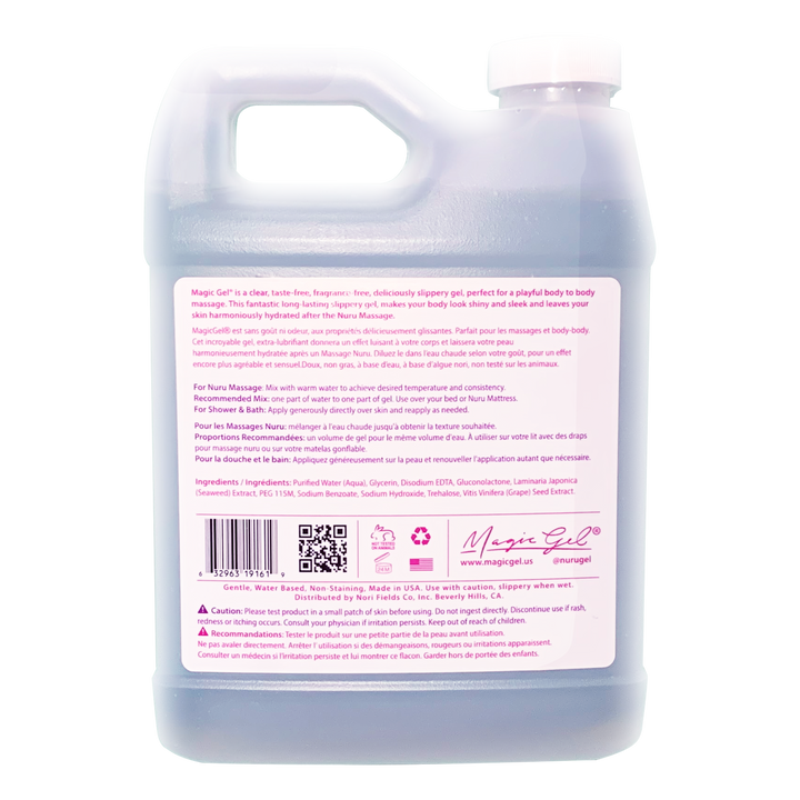 Magic Gel Nuru Massage Therapy Gel | Naturally Stain, Flavor and Fragrance Free | Ideal for Massage, Sore Muscles, Dry Skin | 33.8 Oz