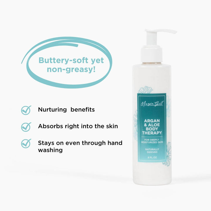 Magic Gel Argan &amp; Aloe Body Therapy Lotion | Naturally Derived | Deeply Moisturized Skin | 8oz
