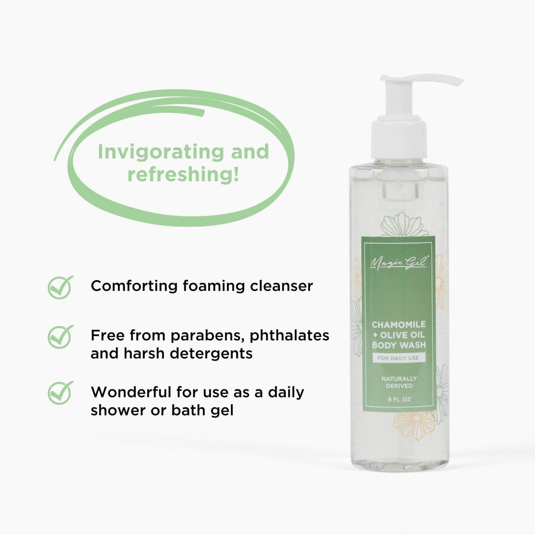 Magic Gel Chamomile &amp; Olive Oil Body Wash | Naturally Derived | Clean Hydrated Skin of All Types | 8 oz