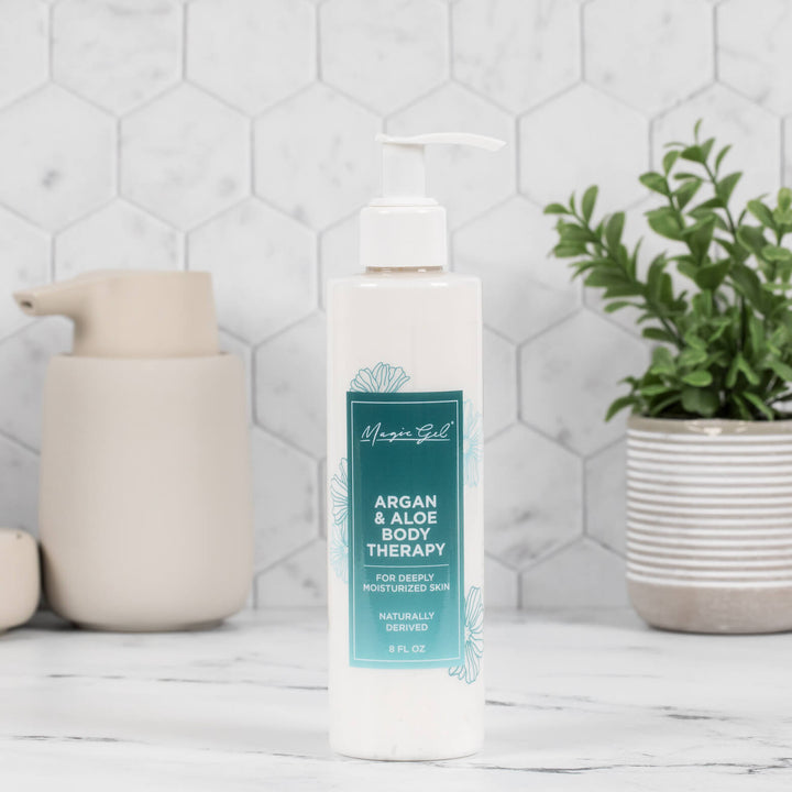 Magic Gel Argan &amp; Aloe Body Therapy Lotion | Naturally Derived | Deeply Moisturized Skin | 8oz